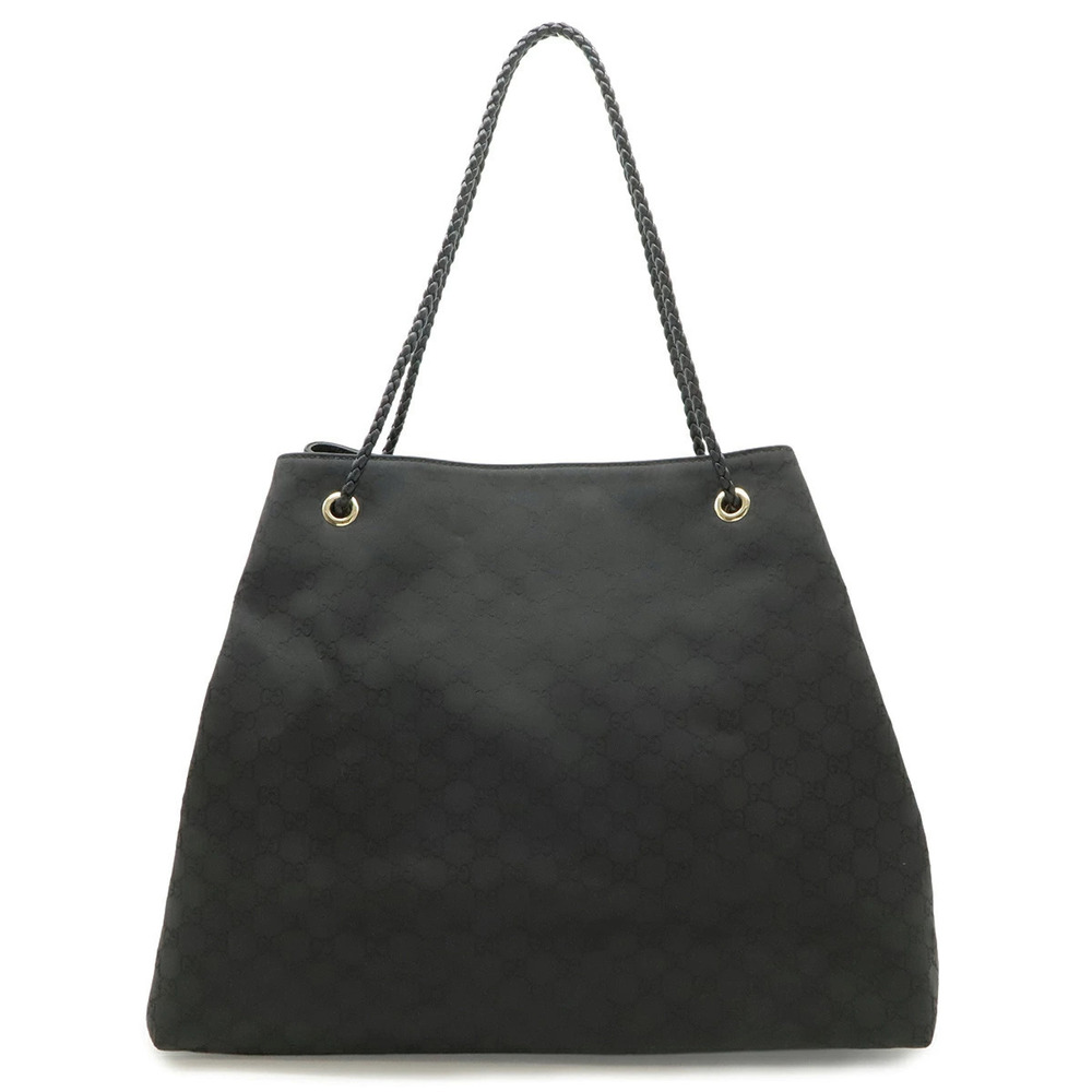 Gucci GG Tote Bag Shoulder Hobo Leather Black